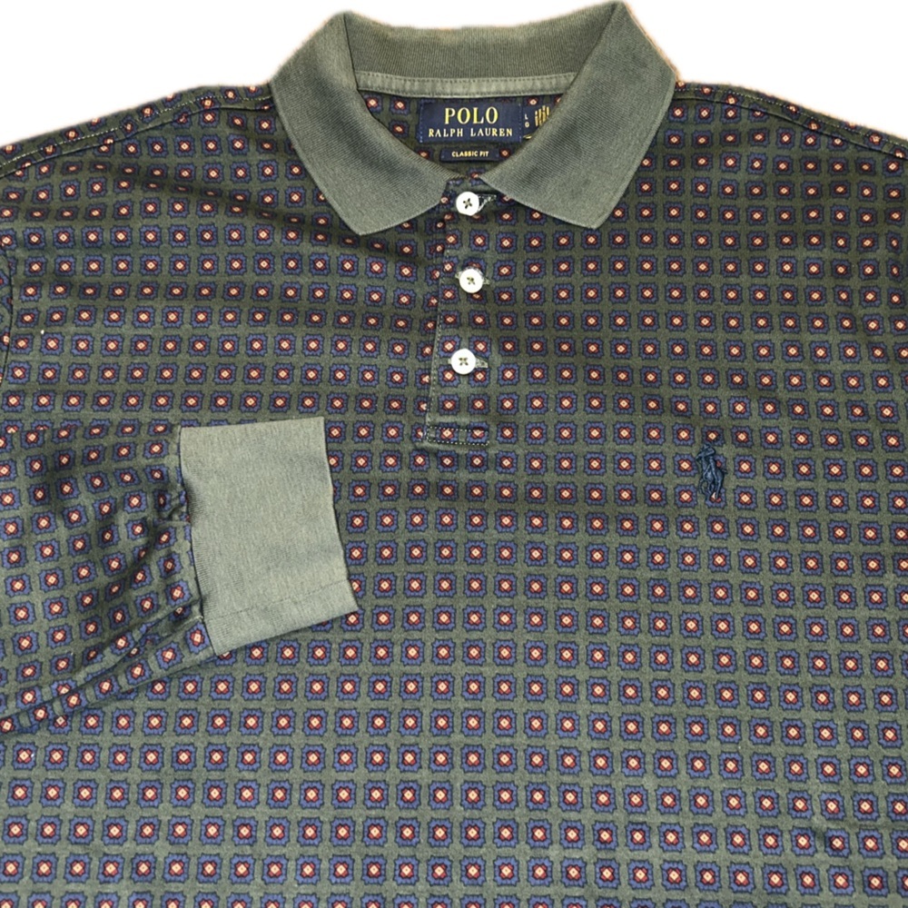 NWOT Polo Ralph Lauren Classic Fit All Over Geometric Print Preppy Old Money L - Picture 4 of 10
